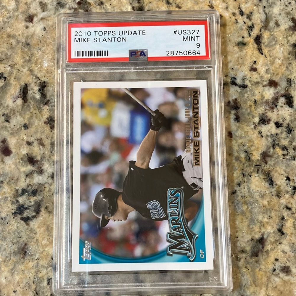 2010 Topps Update Mike Stanton Marlins RC #US327 PSA Mint 9